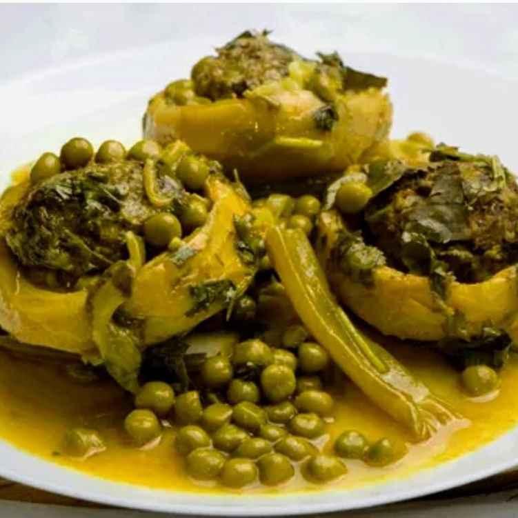 תחתיות ארטישוק ממולאות בבשר ואורז